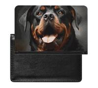 Passport Cover With Card Slots Leather Passport Holders Cool Rottweiler Dog Art Waterproof Passport Holder Covers Case for Travel, Cool Rottweiler Dog Art, One Size