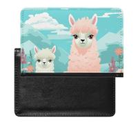 Passport Cover With Card Slots Leather Passport Holders Cute Sloth Waterproof Passport Holder Covers Case for Travel, Lovely Alpaca, One Size