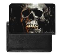 Passport Cover With Card Slots Leather Passport Holders Eerie Scary Skull Waterproof Passport Holder Covers Case for Travel, Eerie Scary Skull, One Size