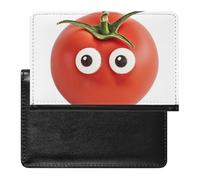 Passport Cover With Card Slots Leather Passport Holders Grey Animals Waterproof Passport Holder Covers Case for Travel, I Love You from My Head Tomatoes, One Size