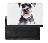 Passport Cover With Card Slots Leather Passport Holders Guitar Waterproof Passport Holder Covers Case for Travel, Well-behaved schnauzer, One Size