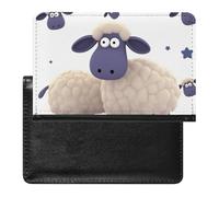 Passport Cover With Card Slots Leather Passport Holders Halloween Black Cats Pumpkin Waterproof Passport Holder Covers Case for Travel, Sheep, One Size