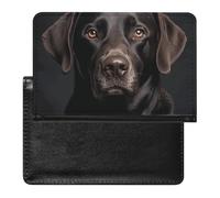 Passport Cover With Card Slots Leather Passport Holders Jurassic Period Dinosaur Waterproof Passport Holder Covers Case for Travel, Black Lab Dog, One Size
