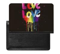 Passport Cover With Card Slots Leather Passport Holders Love Is Love Waterproof Passport Holder Covers Case for Travel, Love is Love, One Size