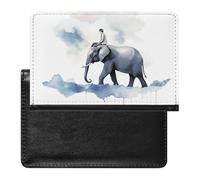 Passport Cover With Card Slots Leather Passport Holders Man Riding An Elephant Waterproof Passport Holder Covers Case for Travel, Man Riding an Elephant, One Size