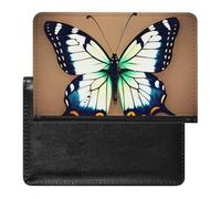 Passport Cover With Card Slots Leather Passport Holders Peony Waterproof Passport Holder Covers Case for Travel, Cute little butterfly, One Size