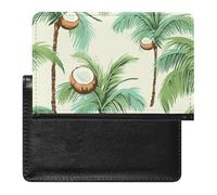 Passport Cover With Card Slots Leather Passport Holders Polish Folk Art Pattern Waterproof Passport Holder Covers Case for Travel, Summer Coconut Tree, One Size