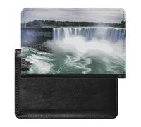 Passport Cover With Card Slots Leather Passport Holders Polish Folk Art Pattern Waterproof Passport Holder Covers Case for Travel, Niagara Falls, One Size