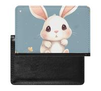Passport Cover With Card Slots Leather Passport Holders Rainbow Rose Flower Waterproof Passport Holder Covers Case for Travel, Cartoon cute bunny, One Size