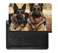 Passport Cover With Card Slots Leather Passport Holders Red Lips with Diamond Waterproof Passport Holder Covers Case for Travel, German Shepherd Dog, One Size