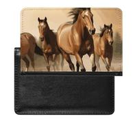 Passport Cover With Card Slots Leather Passport Holders Red Lips with Diamond Waterproof Passport Holder Covers Case for Travel, Horses, One Size