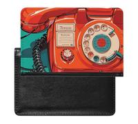 Passport Cover With Card Slots Leather Passport Holders Sand Dunes Waterproof Passport Holder Covers Case for Travel, England UK Retro London Telephones, One Size
