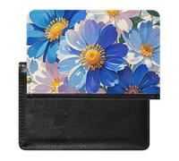 Passport Cover With Card Slots Leather Passport Holders Santa's Train Waterproof Passport Holder Covers Case for Travel, Bright Watercolor Flowers, One Size