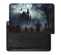 Passport Cover With Card Slots Leather Passport Holders Sloth Family Waterproof Passport Holder Covers Case for Travel, Gothic Happy Halloween, One Size