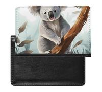 Passport Cover With Card Slots Leather Passport Holders Tropical Fruit Pineapple Waterproof Passport Holder Covers Case for Travel, Koala and Butterfly, One Size