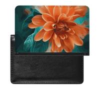Passport Cover With Card Slots Leather Passport Holders Tuna Thunnus Waterproof Passport Holder Covers Case for Travel, Teal and flower, One Size