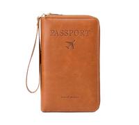Passport Holder Airtag Wallet, RFID Blocking UK Passport Covers, PU Leather Travel Wallet and Document Holder Organiser, Wallet Pouch Protective Case for Credit Cards, Boarding Pass and ID Cards