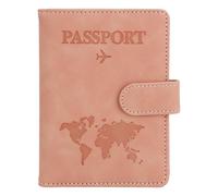 Passport Holder and Vaccine Card Holder, Passport Wallet Passport Cover with RFID Blocking, Pink, Magnetic Clasp