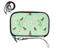 Passport Holder Case for travel Yellow Cute Bee Flowers