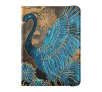 Passport Holder Case leather Card Holder Passport Case Blue golden peacock