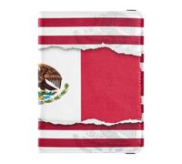 Passport Holder Case leather Passport Cover Vintage American Mexican Flag