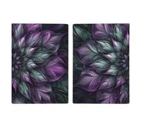 Passport Holder Coin Purse Card Holder Purple And Green Flowers Printed Travel Wallet Suitable for Men And Women, style, 20.3x13.8cm, Modern