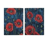 Passport Holder Coin Purse Card Holder Red Flower Pattern Printed Travel Wallet Suitable for Men And Women, style, 20.3x13.8cm, Modern