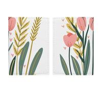 Passport Holder Coin Purse Card Holder Red Flower Printed Travel Wallet Suitable for Men And Women, style, 20.3x13.8cm, Modern