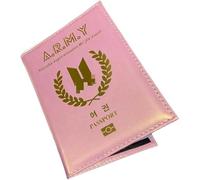 Passport Holder Cover for B-TS Army Traveling Passport Case for Kpop photocard case Merchandise for K-POP Merch (Pink)