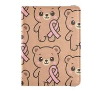 Passport Holder Cover for Travel Cute Bear Ribbons Passport Book Case for Women Men with Card Slot
