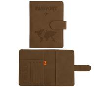 Passport Holder Cover for Travel - Passport Cover with Credit Card Slot and Boarding Pass Slot Combo, Passport Wallet Case Book Travel Must Have, RFID Blocking Leather Travel Accessories, Brown