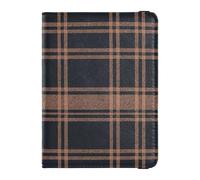 Passport Holder Cover for Travel Scottish Plaid Passport Book Case for Women Men with Card Slot Carbon Black Camel