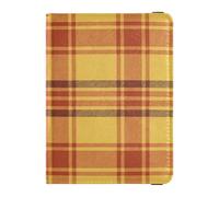 Passport Holder Cover for Travel Scottish Plaid Passport Book Case for Women Men with Card Slot Mustard Yellow