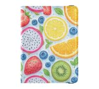 Passport Holder Cover for Travel Watercolor Fruits Pattern Passport Book Case for Women Men with Card Slot