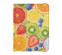 Passport Holder Cover for Travel Watercolor Fruits Pattern Passport Book Case for Women Men with Card Slot
