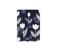 Passport Holder Cover, Leather Passport Holder Travel Wallet for Women Girl Men Kids, Cute Passport Case Travel Document Organizer for Passport, Boarding Passes, Credit Cards （Black-Flower）