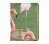 Passport Holder Cover leather Wallet Passport Holder red flamingo green