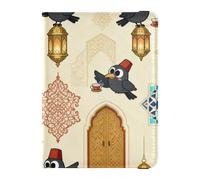 Passport Holder Cover Wallet, Bird and Islamic, PU Leather Travel Essentials Waterproof RFID Blocking Leather Card Case for Men Women