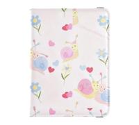 Passport Holder Cover Wallet, Colorful Snail and Heart Pattern, PU Leather Travel Essentials Waterproof Blocking Leather Card Case for Men Women