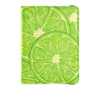 Passport Holder Cover Wallet Combo PU Leather Passport Vaccine Card Protector for Girls Boys Women and Men,Travel Gift Lime Pattern Consisting Slice Citrus, Multicolor, One Size, Casual