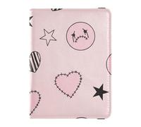Passport Holder Cover Wallet, Cute Emoji and Heart Pattern, PU Leather Travel Essentials Waterproof RFID Blocking Leather Card Case for Men Women