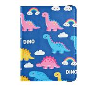 Passport Holder Cover Wallet, Dinosaur Pattern, PU Leather Travel Essentials Waterproof Blocking Leather Card Case for Men Women