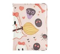 Passport Holder Cover Wallet, Ghosts Hearts Spiders Sweet Creepy Mix, PU Leather Travel Essentials Waterproof RFID Blocking Leather Card Case for Men Women