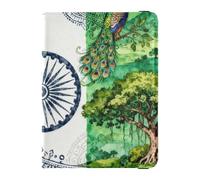 Passport Holder Cover Wallet, India Culture, PU Leather Travel Essentials Waterproof RFID Blocking Leather Card Case for Men Women