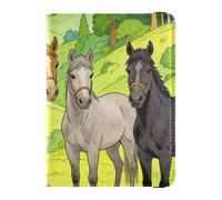 Passport Holder Cover Wallet leather Passport Wallet Wild Horses green