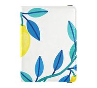 Passport Holder Cover Wallet, Lemon Branch Pattern, PU Leather Travel Essentials Waterproof Blocking Leather Card Case for Men Women