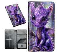Passport Holder Cover Wallet Travel Essentials RFID Blocking Passport Cases with Business Card Holder Wallet, Travel Document Organizer for Large Capacity Wallet Women Men Family, Art Butterfly, 577