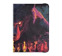 Passport Holder Covers Case leather Wallet Passport Holder Chess the Brown