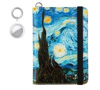 Passport Holder,Cute Passport Cover,Travel Wallet with Credit Card Slots Rfid passport Wallet Waterproof Documents Organizer Women Men, The Starry Night(with Airtag Holder), Leisure