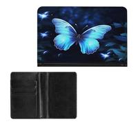 Passport Holder Elegance Blue Butterfly Printing Passport Cover Slim Travel Passport Wallet For Women Men, style, One Size, Passport Protector